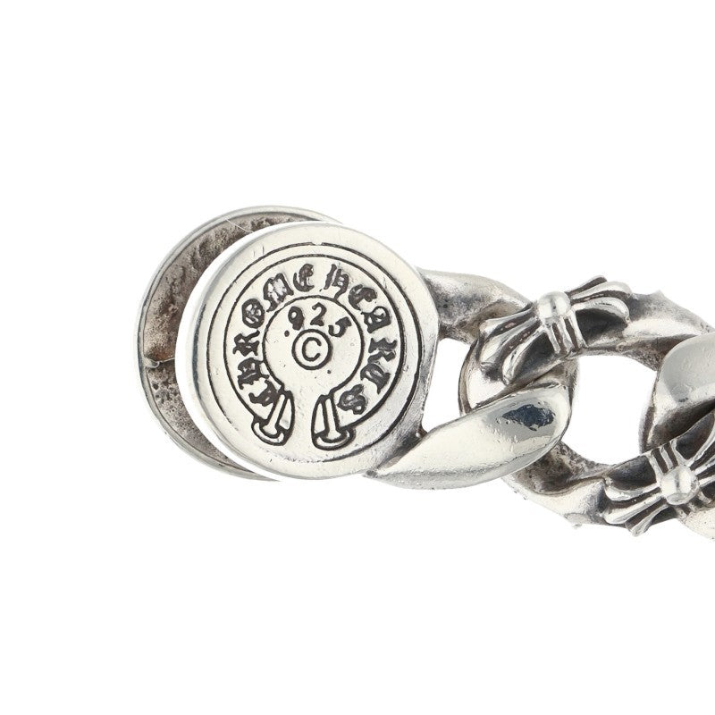 Chrome Hearts FNCY CHN LNK Clip Silver Bracelet Size 13LINK