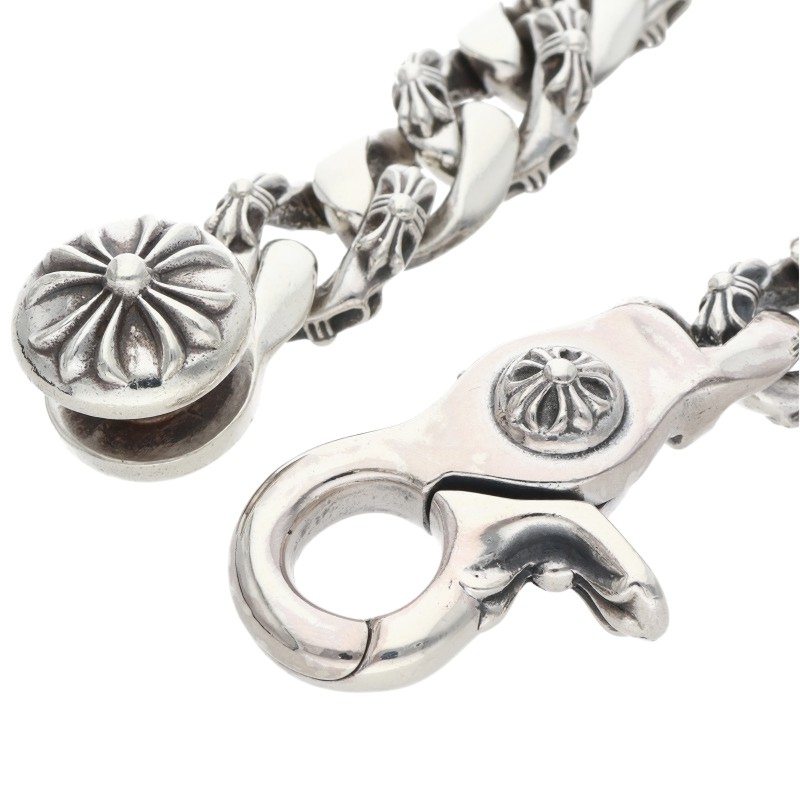 Chrome Hearts FNCY CHN LNK Clip Silver Bracelet Size 13LINK