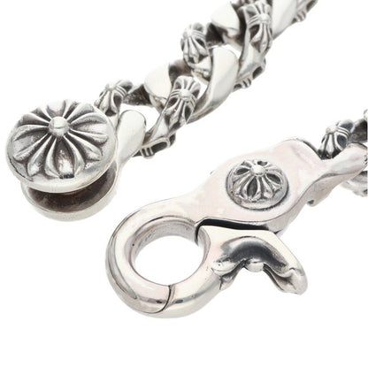 Chrome Hearts FNCY CHN LNK Clip Silver Bracelet Size 13LINK