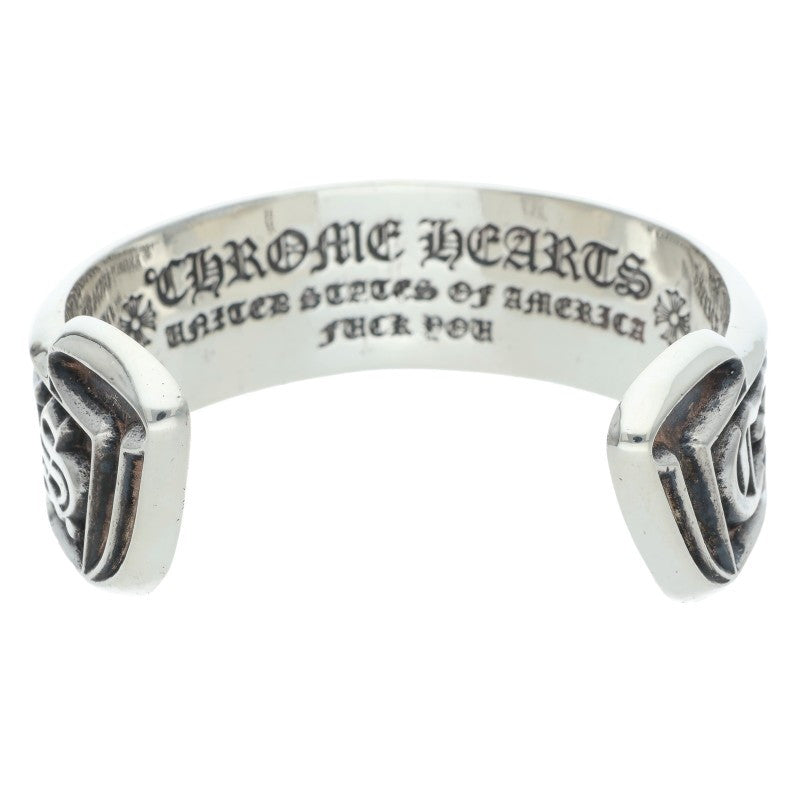 Chrome Hearts Scroll Label Silver Cuff Bangle Size ONE SIZE