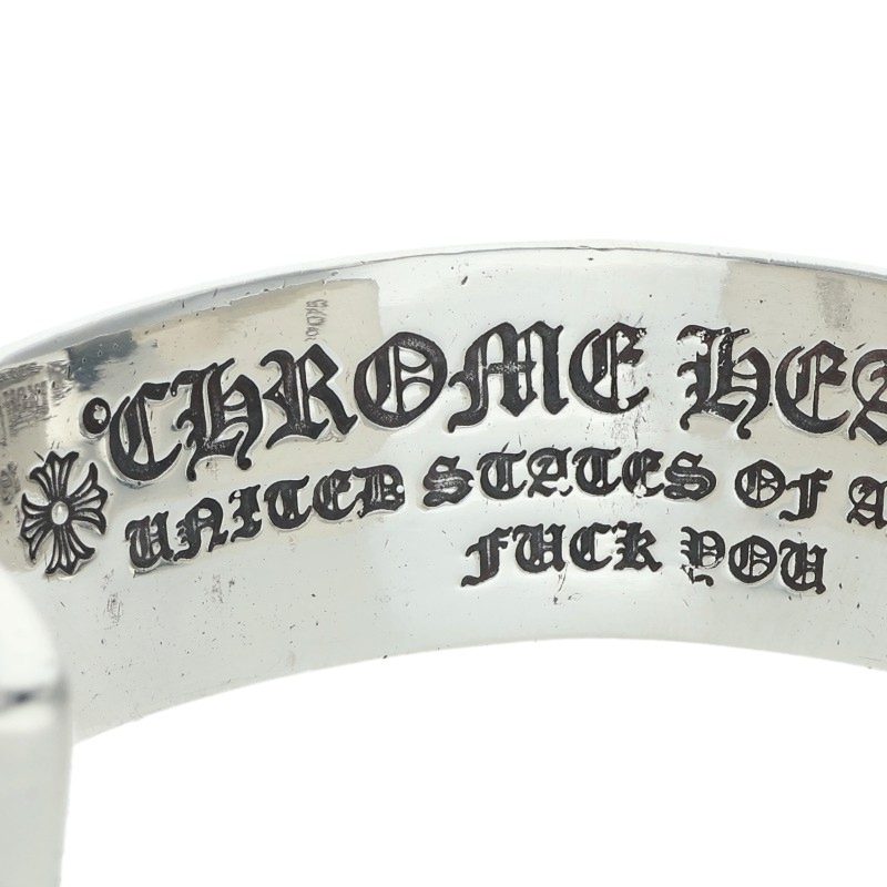 Chrome Hearts Scroll Label Silver Cuff Bangle Size ONE SIZE