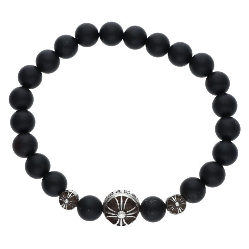 Chrome Hearts 8mm Bead Bracelet Black Silver Size ONE SIZE