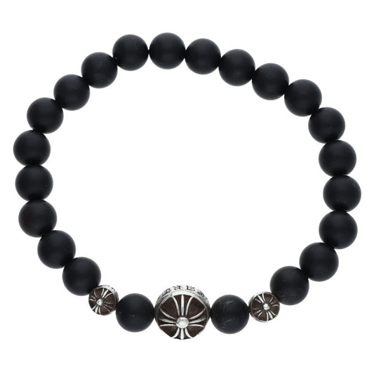 Chrome Hearts 8mm Bead Bracelet Black Silver Size ONE SIZE