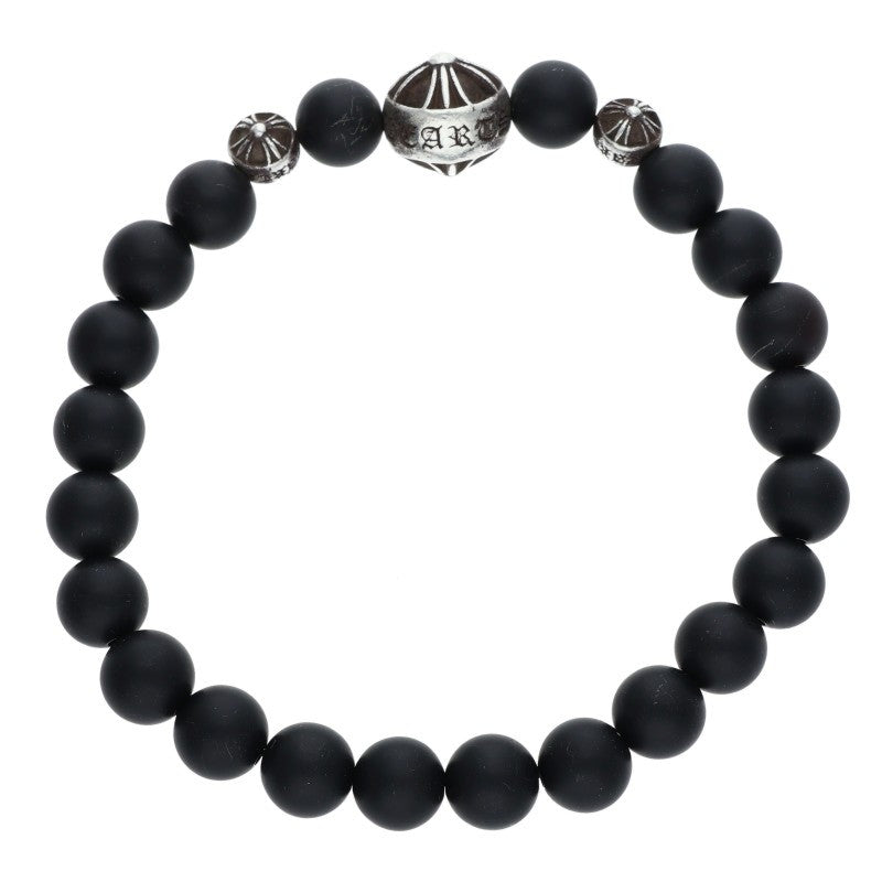 Chrome Hearts 8mm Bead Bracelet Black Silver Size ONE SIZE