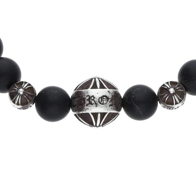 Chrome Hearts 8mm Bead Bracelet Black Silver Size ONE SIZE