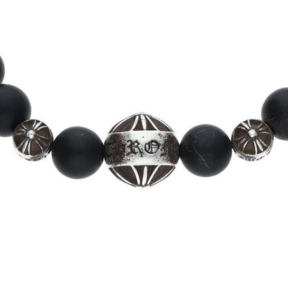 Chrome Hearts 8mm Bead Bracelet Black Silver Size ONE SIZE