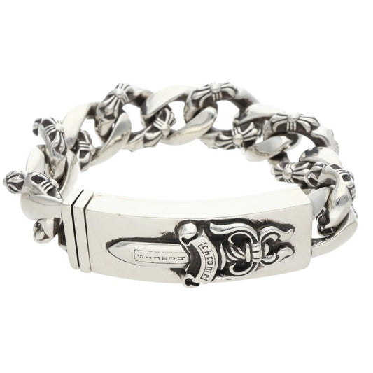 Chrome Hearts ID Dagger Fancy Link Bracelet Size ONE Silver