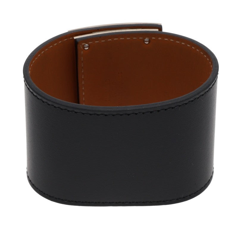 HERMES KellyDog Bangle Black Silver Belt Size L