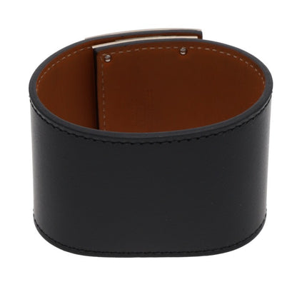 HERMES KellyDog Bangle Black Silver Belt Size L