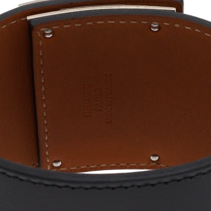 HERMES KellyDog Bangle Black Silver Belt Size L