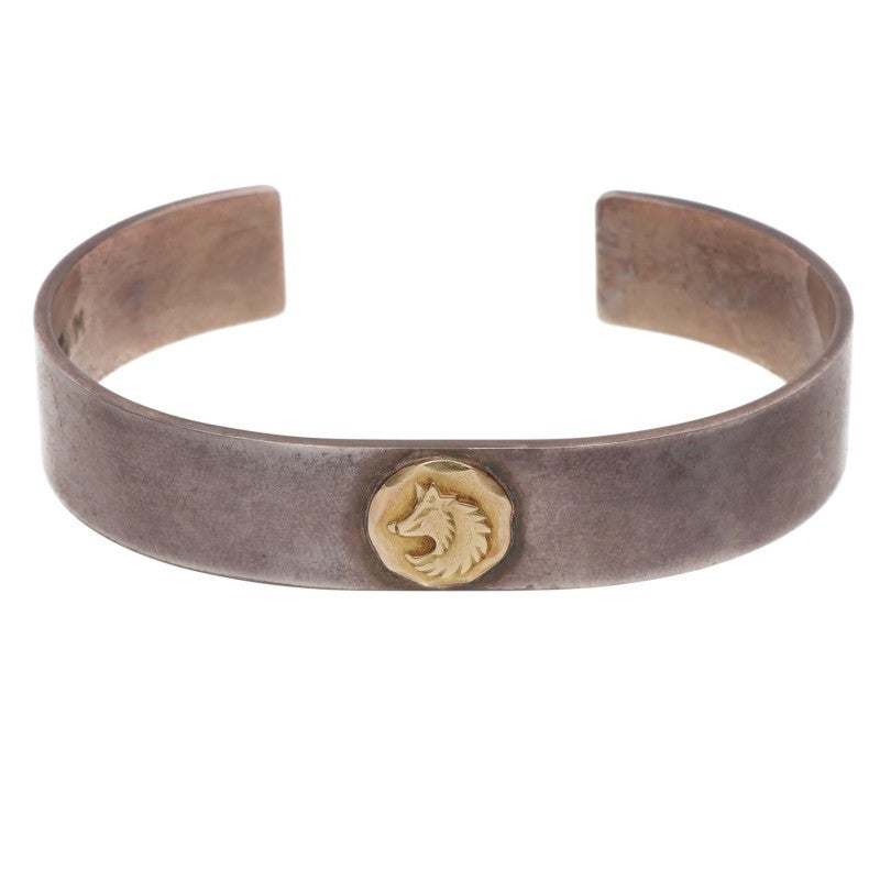 TADY & KING K18 Wolf Flat Bangle Silver Gold Belt Size M