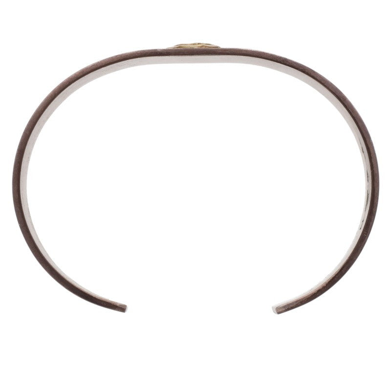 TADY & KING K18 Wolf Flat Bangle Silver Gold Belt Size M