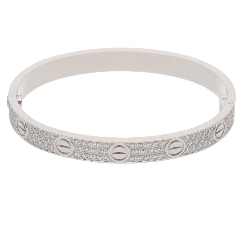 Cartier 18K White Gold Pave Diamond Love Size ONE SIZE