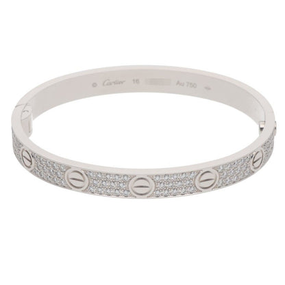 Cartier 18K White Gold Pave Diamond Love Size ONE SIZE