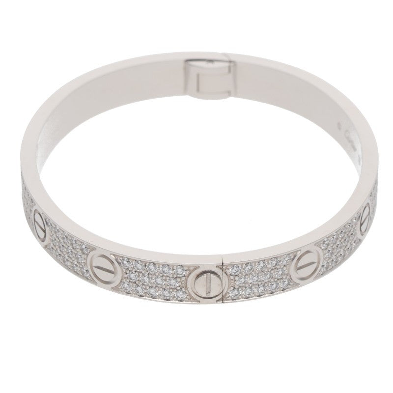 Cartier 18K White Gold Pave Diamond Love Size ONE SIZE