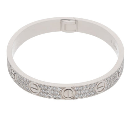 Cartier 18K White Gold Pave Diamond Love Size ONE SIZE
