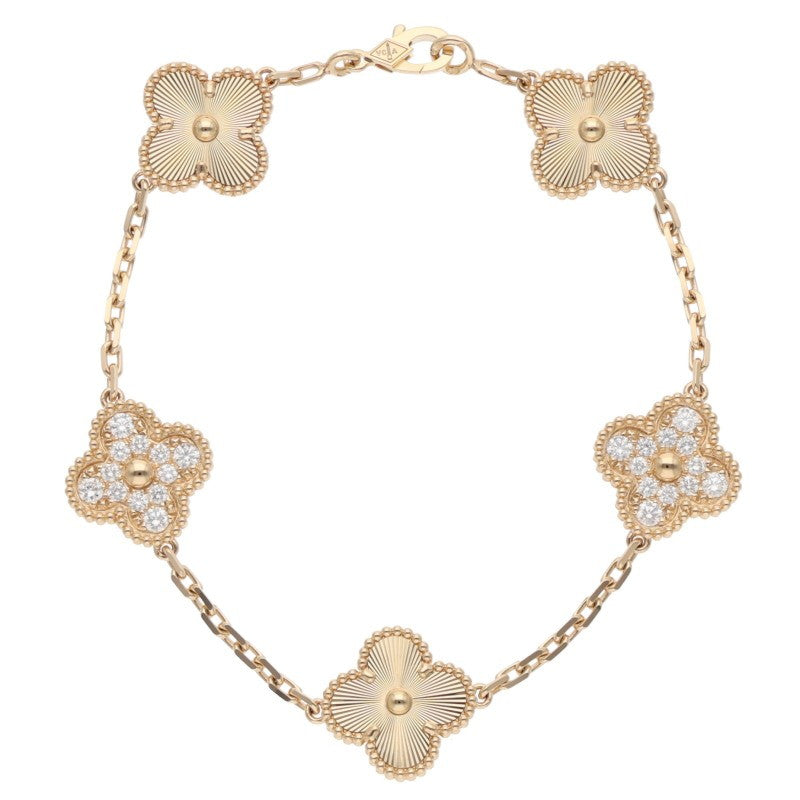 VANCLEEF & ARPELS 22K Vintage Alhambra Diamond Size ONE SIZE