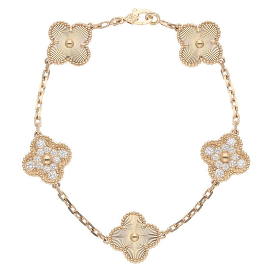 VANCLEEF & ARPELS 22K Vintage Alhambra Diamond Size ONE SIZE