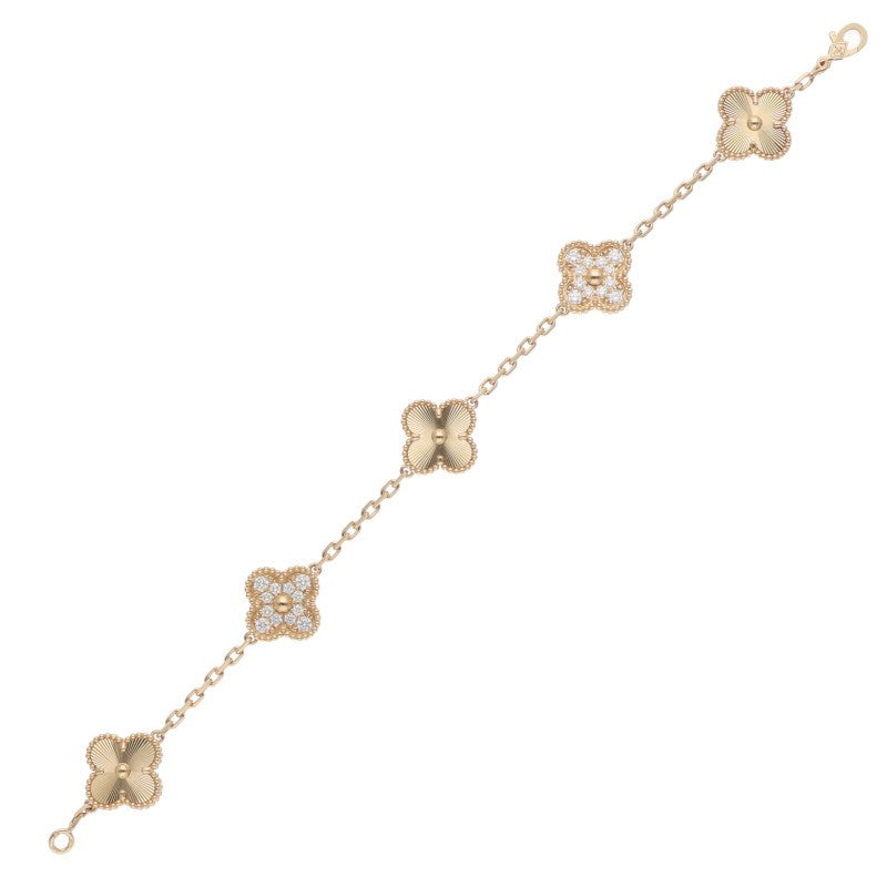 VANCLEEF & ARPELS 22K Vintage Alhambra Diamond Size ONE SIZE