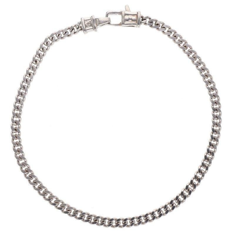 TOM WOOD Curb Chain Silver Bracelet Size 7INCH