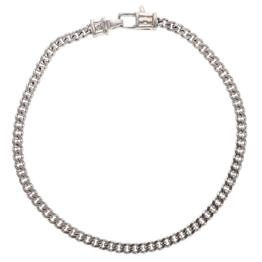 TOM WOOD Curb Chain Silver Bracelet Size 7INCH