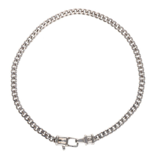 TOM WOOD Curb Chain Silver Bracelet Size 7INCH