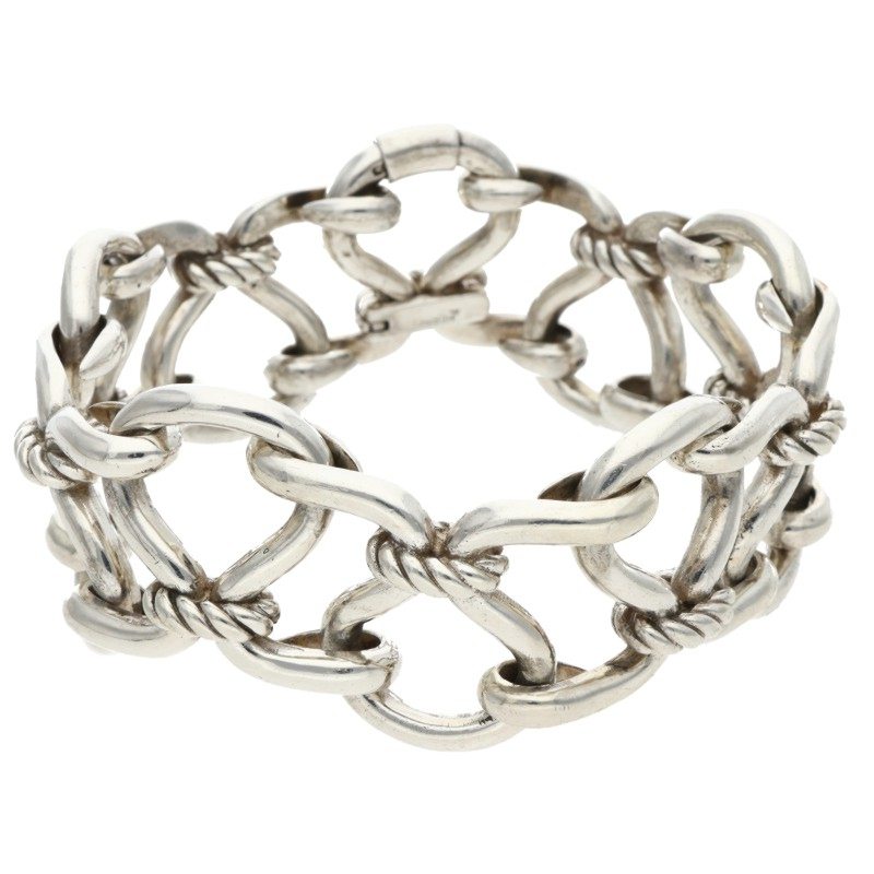 HERMES Arabesque Silver Bracelet Size ONE SIZE