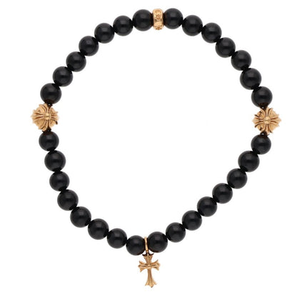 Chrome Hearts 22K 6mm CH Cross Bead Bracelet Size ONE SIZE
