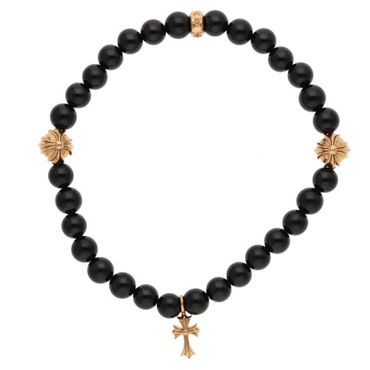 Chrome Hearts 22K 6mm CH Cross Bead Bracelet Size ONE SIZE
