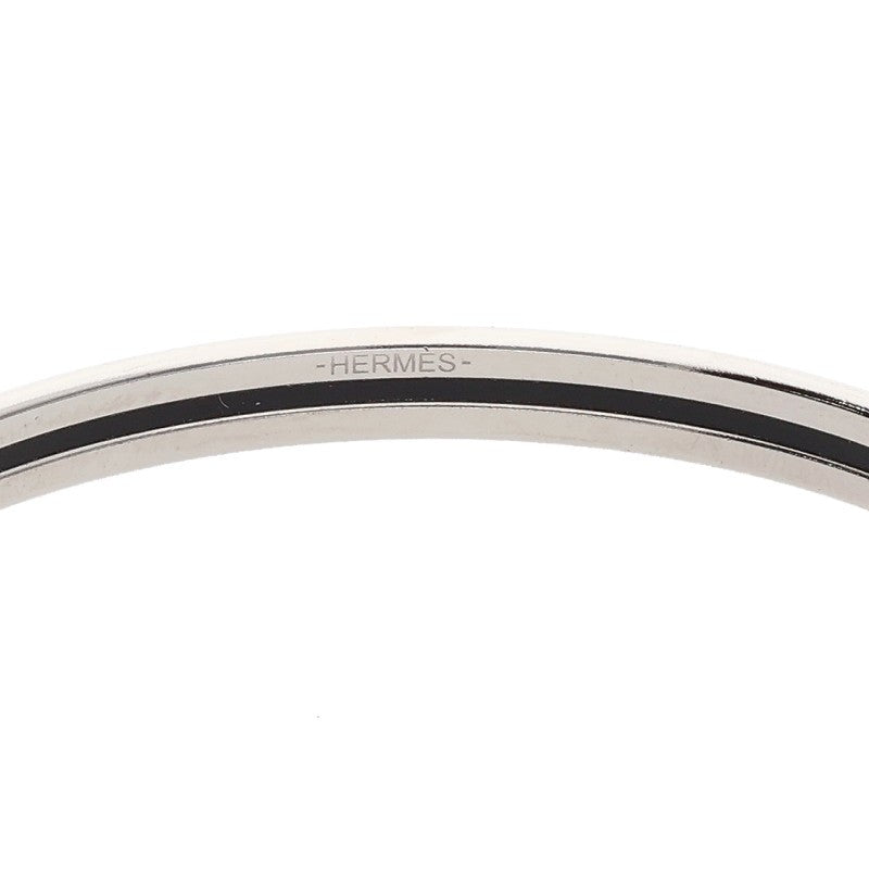 HERMES Uni Enamel Bracelet Silver Off-White Size ONE SIZE