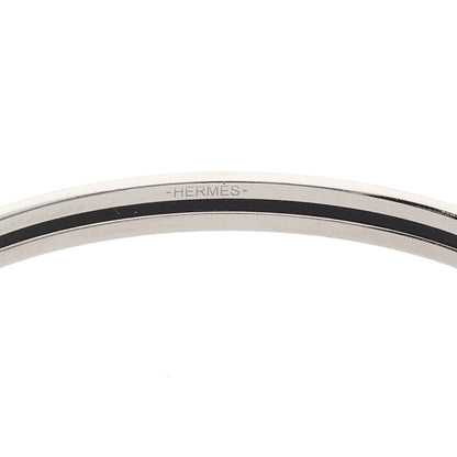 HERMES Uni Enamel Bracelet Silver Off-White Size ONE SIZE