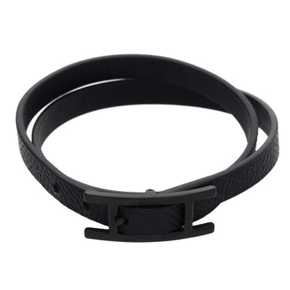 HERMES Behapi Double Tour Bracelet Black Size ONE SIZE