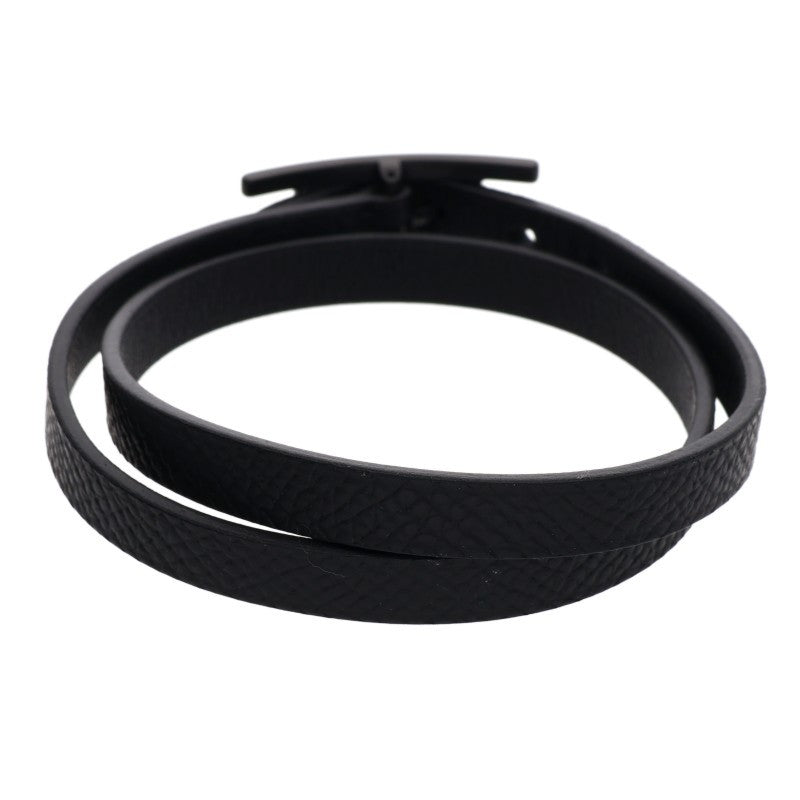 HERMES Behapi Double Tour Bracelet Black Size ONE SIZE