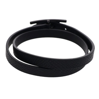 HERMES Behapi Double Tour Bracelet Black Size ONE SIZE