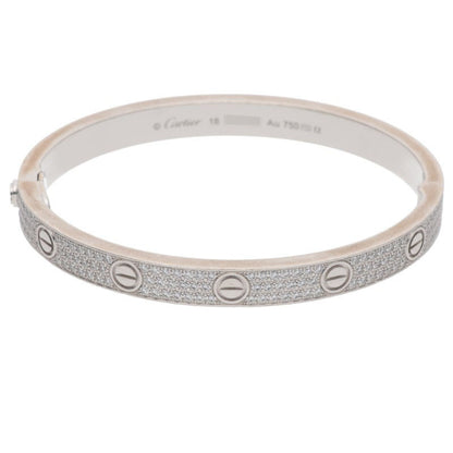 Cartier LOVE BRACELET Pave Diamond 18K WG Size ONE SIZE