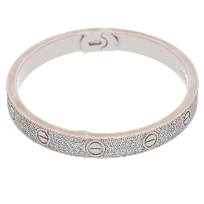 Cartier LOVE BRACELET Pave Diamond 18K WG Size ONE SIZE