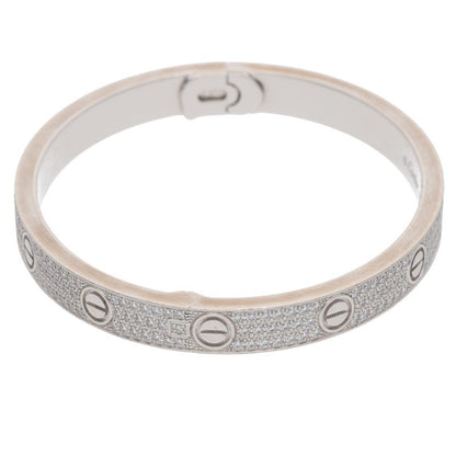 Cartier LOVE BRACELET Pave Diamond 18K WG Size ONE SIZE