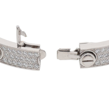 Cartier LOVE BRACELET Pave Diamond 18K WG Size ONE SIZE