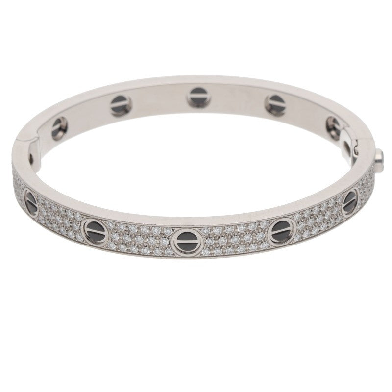 Cartier LOVE BRACELET 18K WG Ceramic Pave Size ONE SIZE