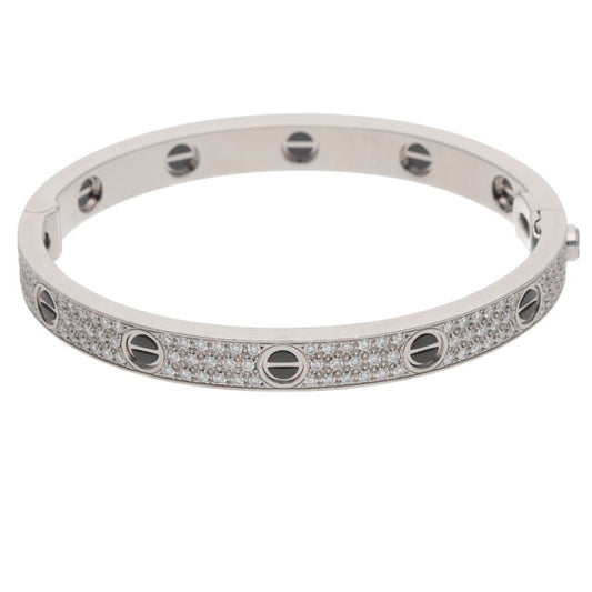 Cartier LOVE BRACELET 18K WG Ceramic Pave Size ONE SIZE
