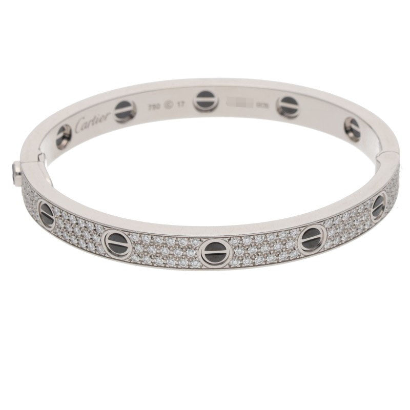Cartier LOVE BRACELET 18K WG Ceramic Pave Size ONE SIZE