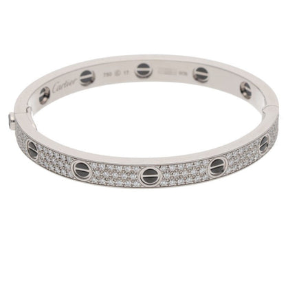 Cartier LOVE BRACELET 18K WG Ceramic Pave Size ONE SIZE