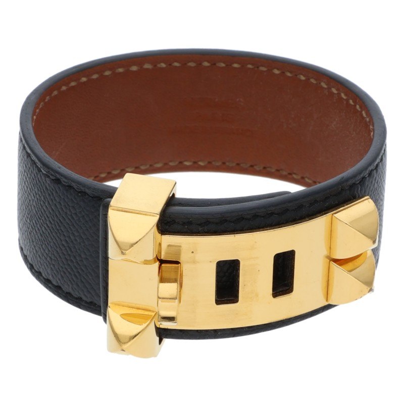 HERMES Collier de Chien 24 Epsom Leather Black Size ONE SIZE