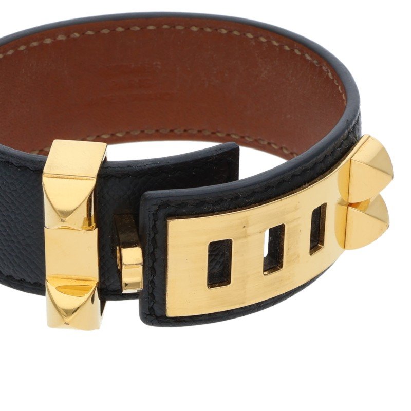 HERMES Collier de Chien 24 Epsom Leather Black Size ONE SIZE