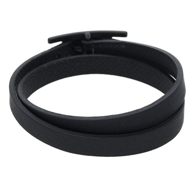 HERMES Behapi Double Tour H Bracelet Black Size ONE SIZE
