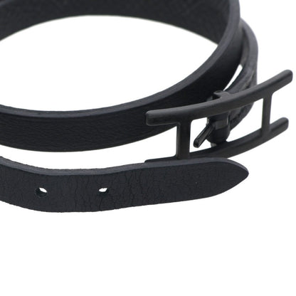 HERMES Behapi Double Tour H Bracelet Black Size ONE SIZE