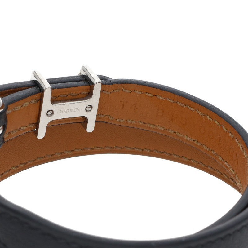 HERMES B-Stamp Swift Leather Belt Black