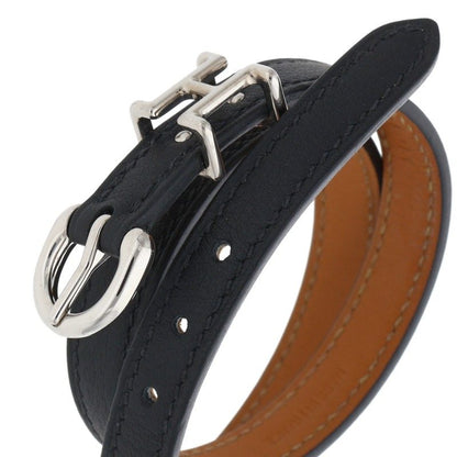 HERMES B-Stamp Swift Leather Belt Black