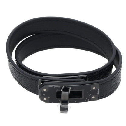 HERMES Kelly Double Tour Monochrome Bracelet Black Size T4