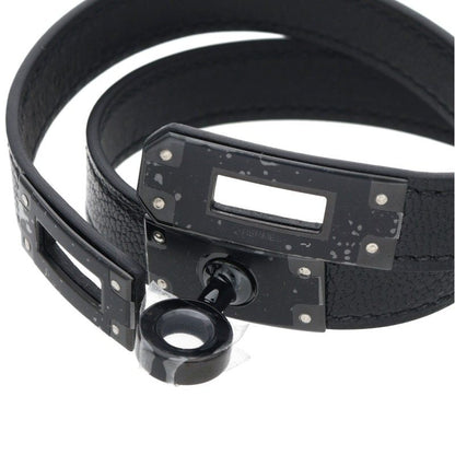 HERMES Kelly Double Tour Monochrome Bracelet Black Size T4
